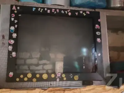 Used CRT TV with Fun Sticker Frame