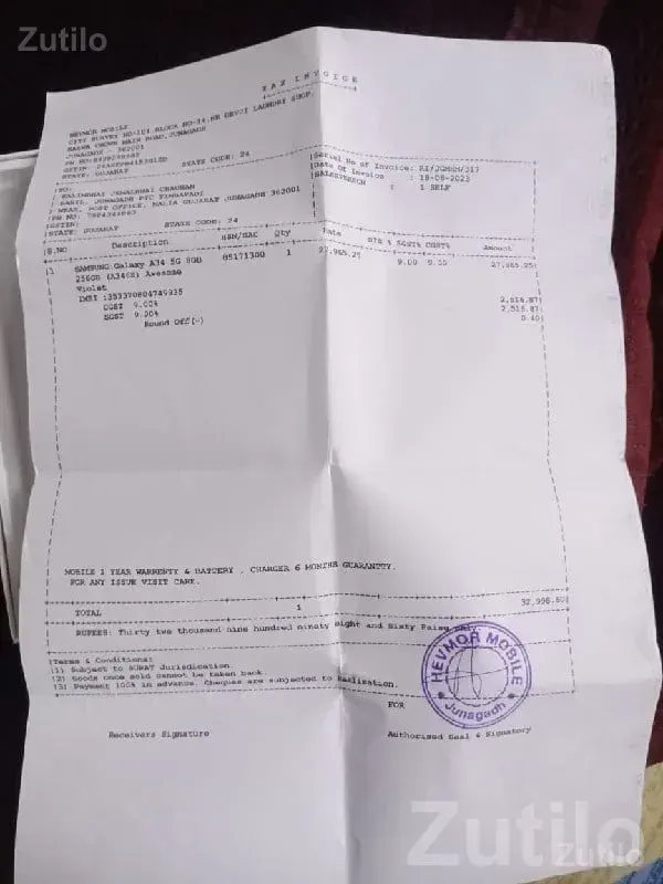 Samsung A34 5G Smartphone with Box & Bill - મોબાઇલ ફોન - ભેસાણ - Image 3