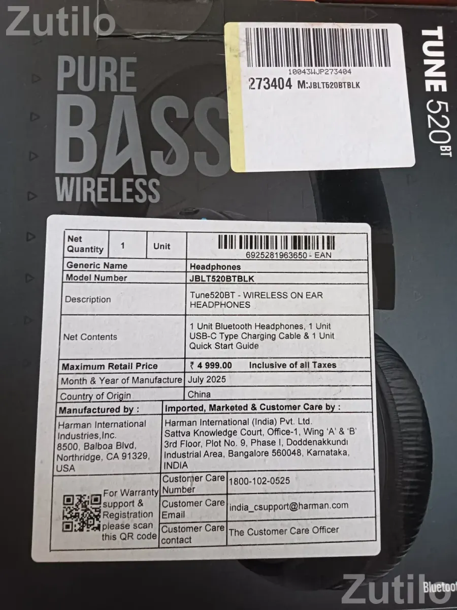 JBL headphones model:Tune520bt - ઇલેક્ટ્રોનિક ઍક્સેસરીઝ - અમદાવાદ શહેર - Image 3