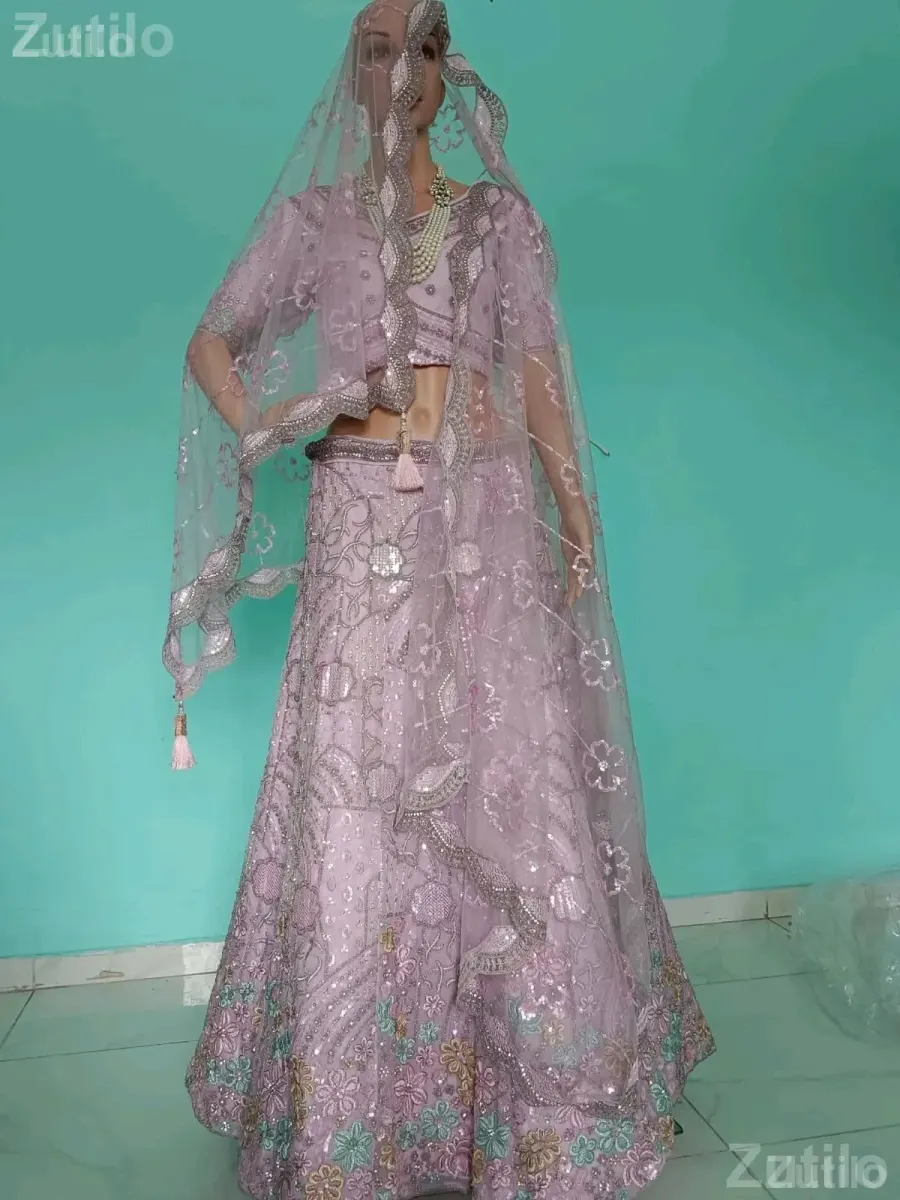 Bridal Lehenga Choli with Dupatta in Maroon - Women's Wear - Bhavnagar City - Image 3