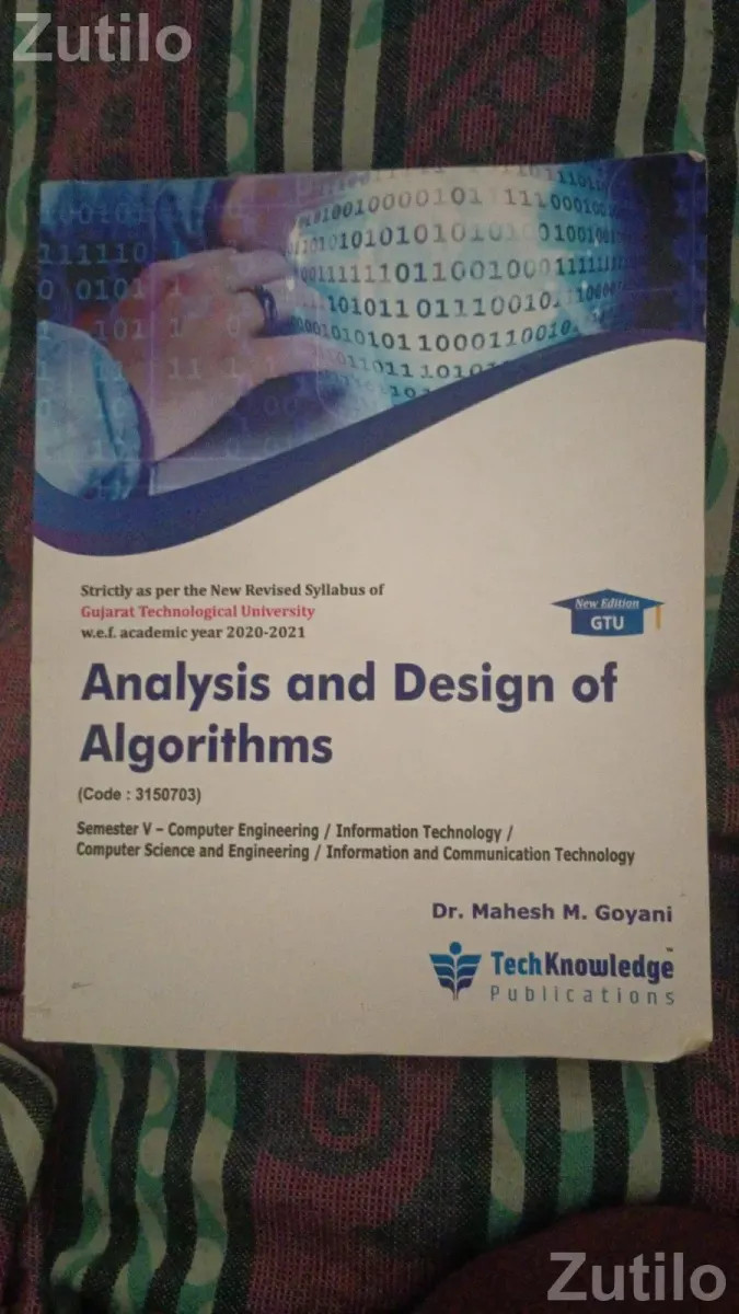 Analysis and design of Algorithms code 3150703 - સ્કૂલ પુસ્તકો - અમદાવાદ શહેર - Image 1