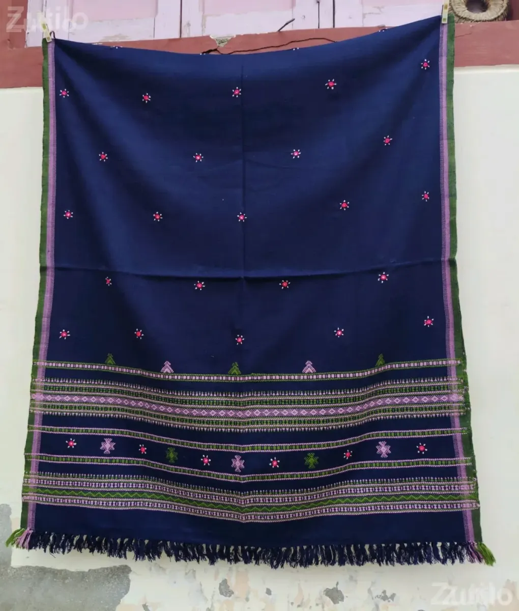 Woolen Shawl 36x84 Orange Design - Women's Wear - Mandvi - Image 4