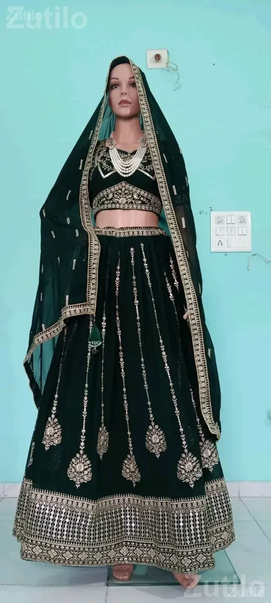 Bridal Lehenga Choli with Dupatta in Maroon - Women's Wear - Bhavnagar City - Image 2