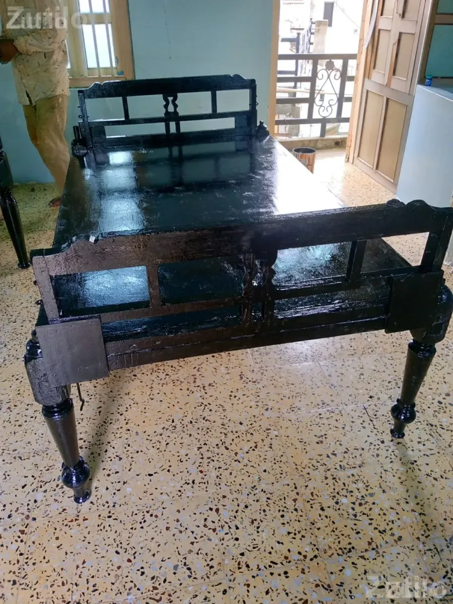 Rajwadi Sag Wood Wooden Bed - પલંગ અને ગાદલા - માંડલ - Image 2