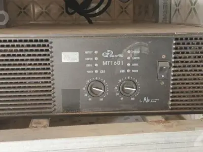 DJ Sound System Setup with Amplifiers and Mics