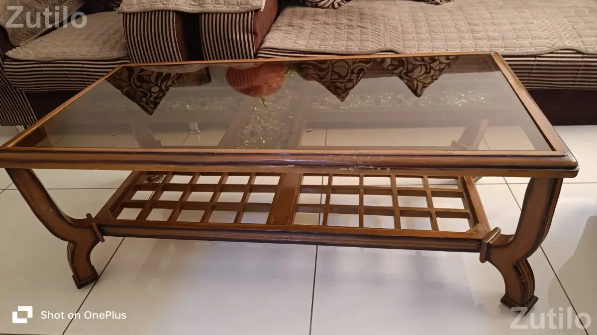 Sofa set with glass tea table - Sofa Sets - Daskroi - Image 4