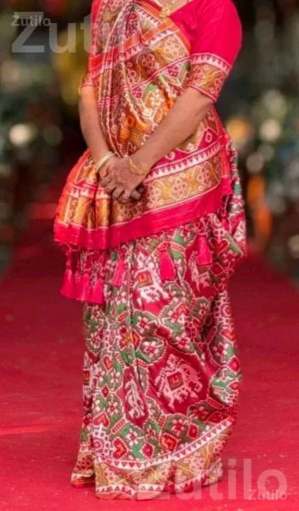 Patoda Silk Saree with Full Border Design - Ethnic Wear - Rajkot City - Image 1