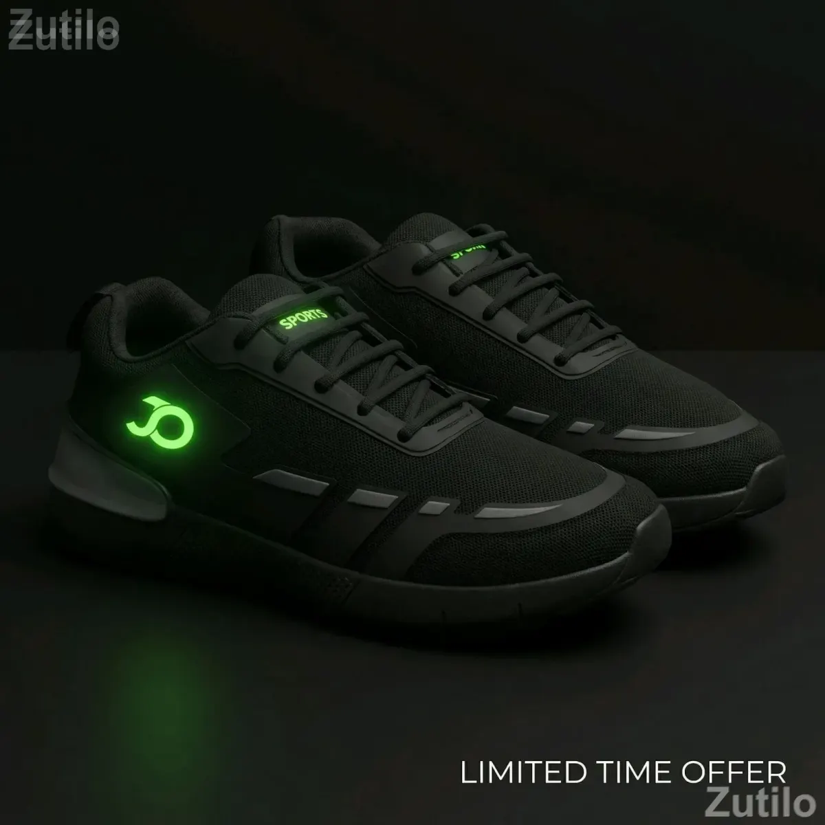 Men's Mesh Lace-Up Sports Shoes, Solid Pattern - Footwear - Jamjodhpur - Image 5