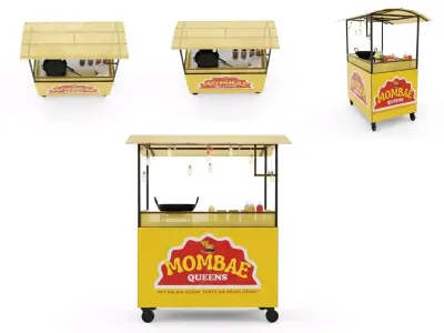 5x3 New Fast Food Cart Cabin with Canopy