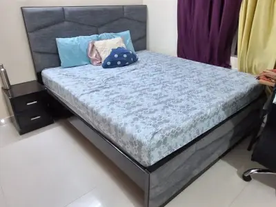 Wooden king size bed and Wakefit Mattress Wooden king size bed and Wakefit Mattress