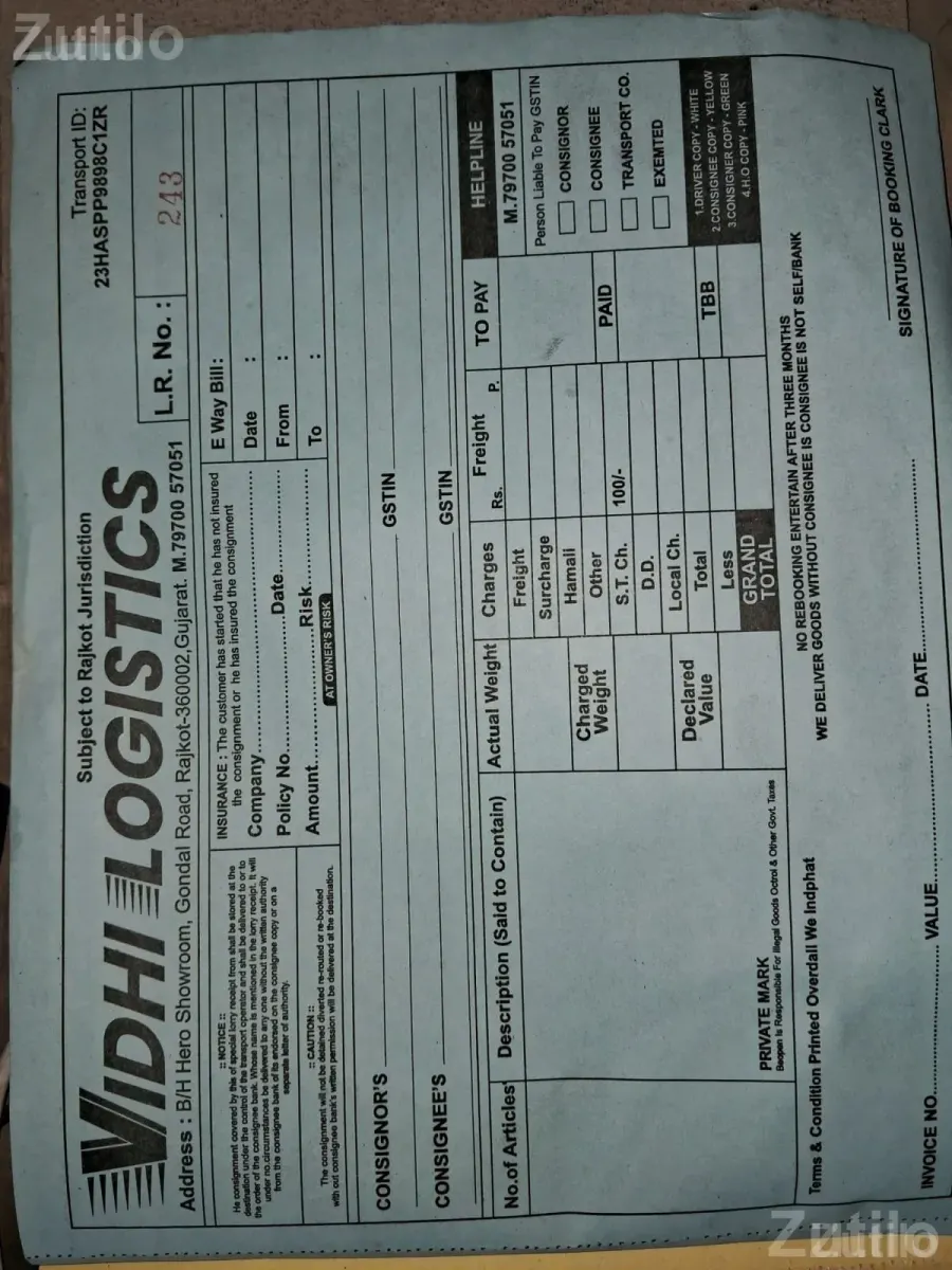 Household Logistics and Transport Service - Packers & Movers - Rajkot City - Image 1