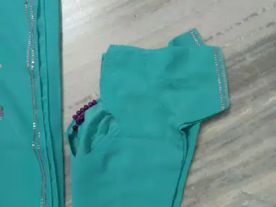 Women’s Saree with Blouse Teal Waist 29 Women’s Saree with Blouse Teal Waist 29