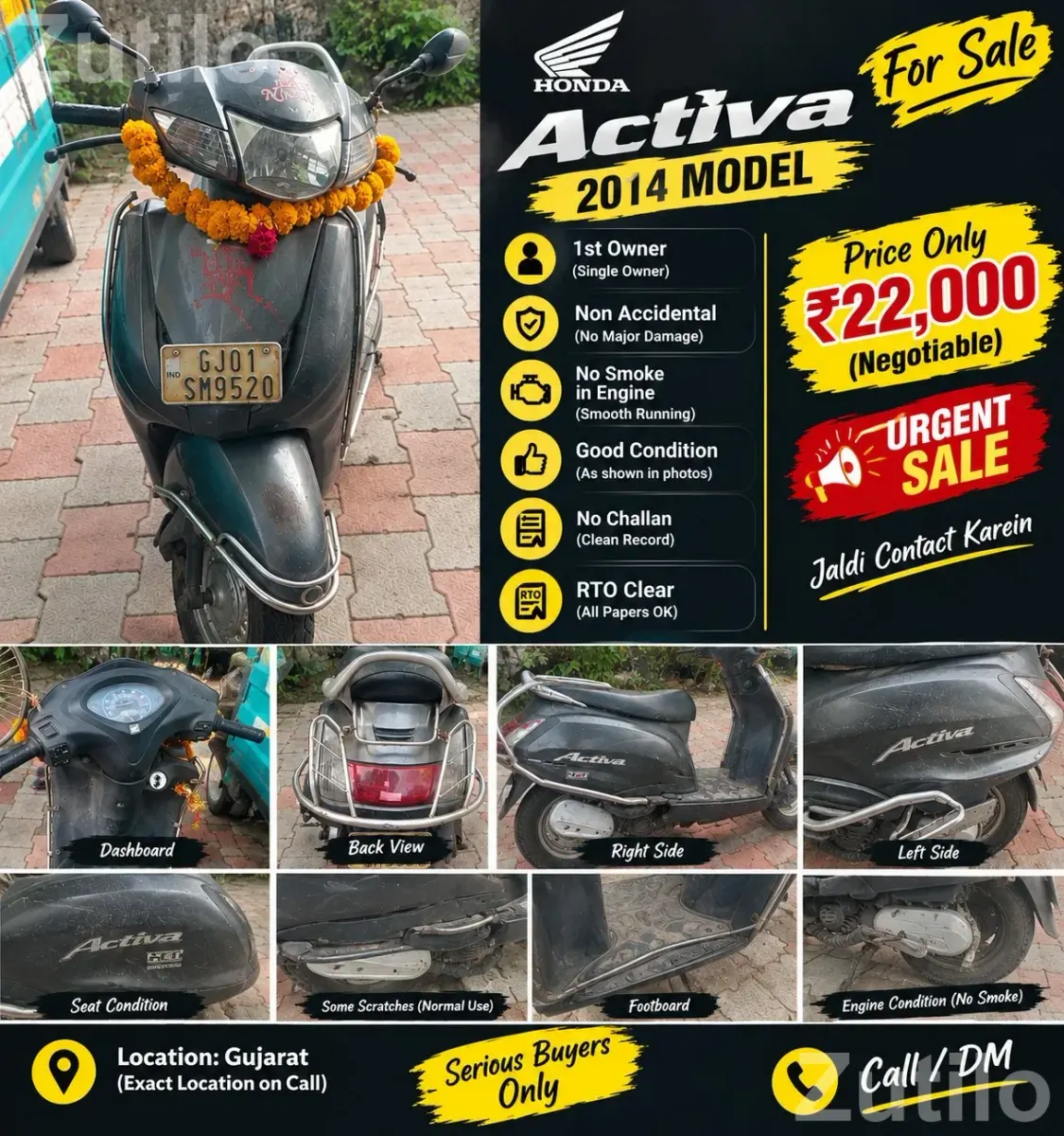 Activa het 2014 model good condition 1st owner Urgent Selling - Bikes - Ahmedabad City - Image 1