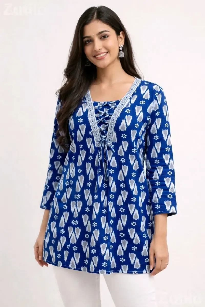 Pink Cotton Short Kurti for Women - Women's Wear - Surat City - Image 3
