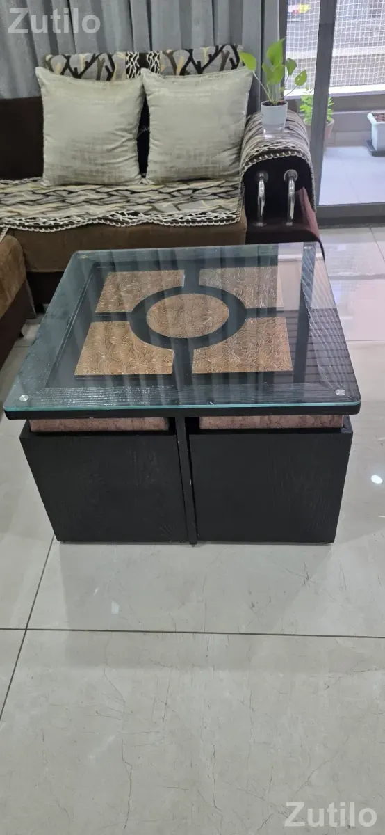 Center Table with 4 seatings & 4 storage (1 year old,Best condition) - Chairs, Stools & Seating - Ahmedabad City - Image 4