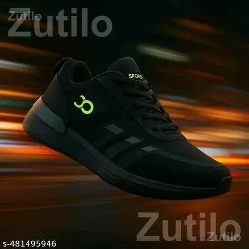 Men's Mesh Lace-Up Sports Shoes, Solid Pattern - Footwear - Jamjodhpur - Image 3