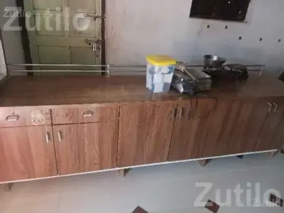 9 ft Wooden Shop Counter with 3 Stands 9 ft Wooden Shop Counter with 3 Stands