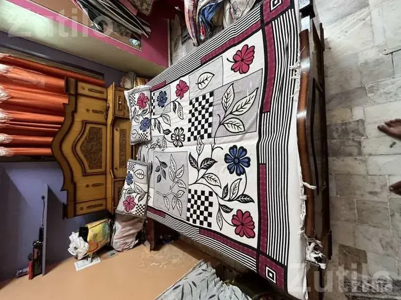 Pure Wooden Bed with Floral Mattress - Beds & Mattresses - Khambhalia - Image 2