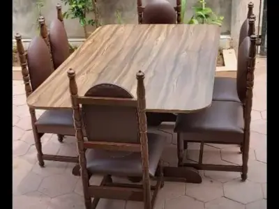 Dinning Table, 6 Chair Set- Saag Wood Dinning Table, 6 Chair Set- Saag Wood