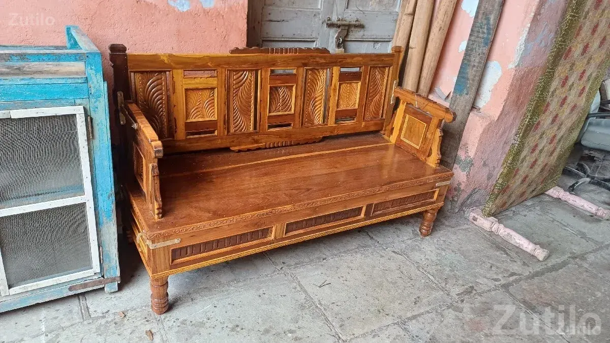 Pure Sagwan Wooden Hindolo Swing Sofa - Sofa Sets - Gondal - Image 3