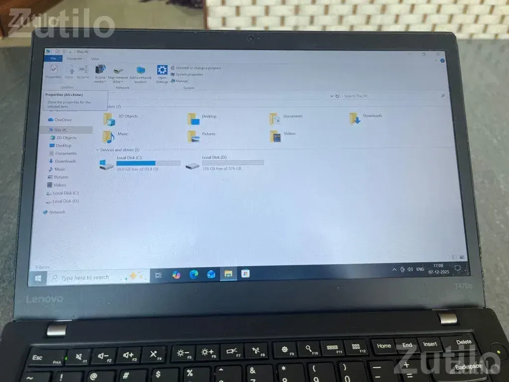 Lenovo ThinkPad T470s Laptop with Adapter Bag - લેપટોપ અને કમ્પ્યુટર - અમદાવાદ શહેર - Image 2