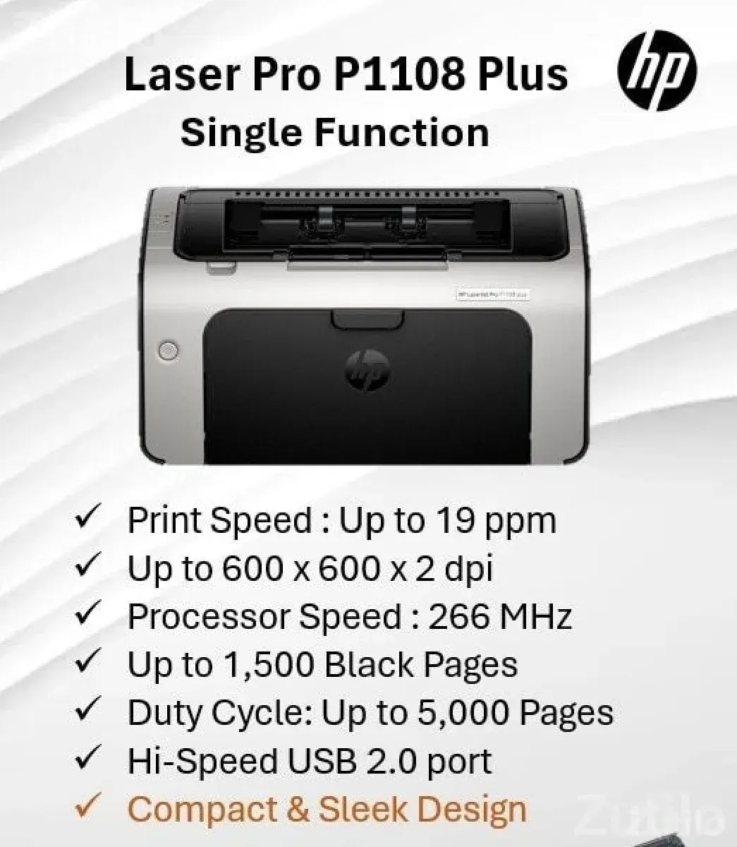 HP Monochrome Laser Printer with 88A Toner - ઓફિસ સાધનો અને સપ્લાય - પોરબંદર - Image 3