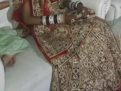 Maroon and Golden Bridal Lehenga Maroon and Golden Bridal Lehenga