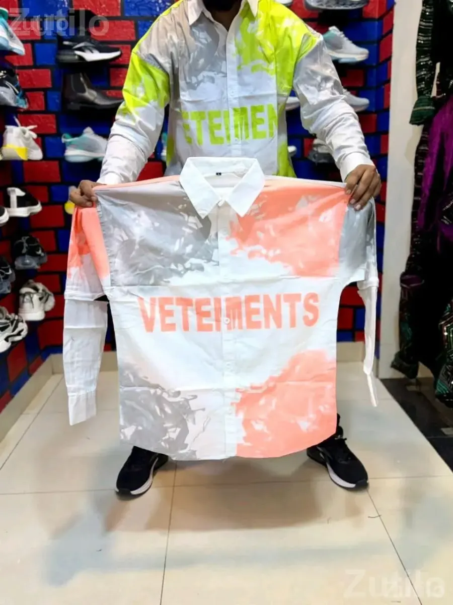 Men's Printed Casual Shirt in White and Neon - Men's Wear - Vadodara City - Image 3