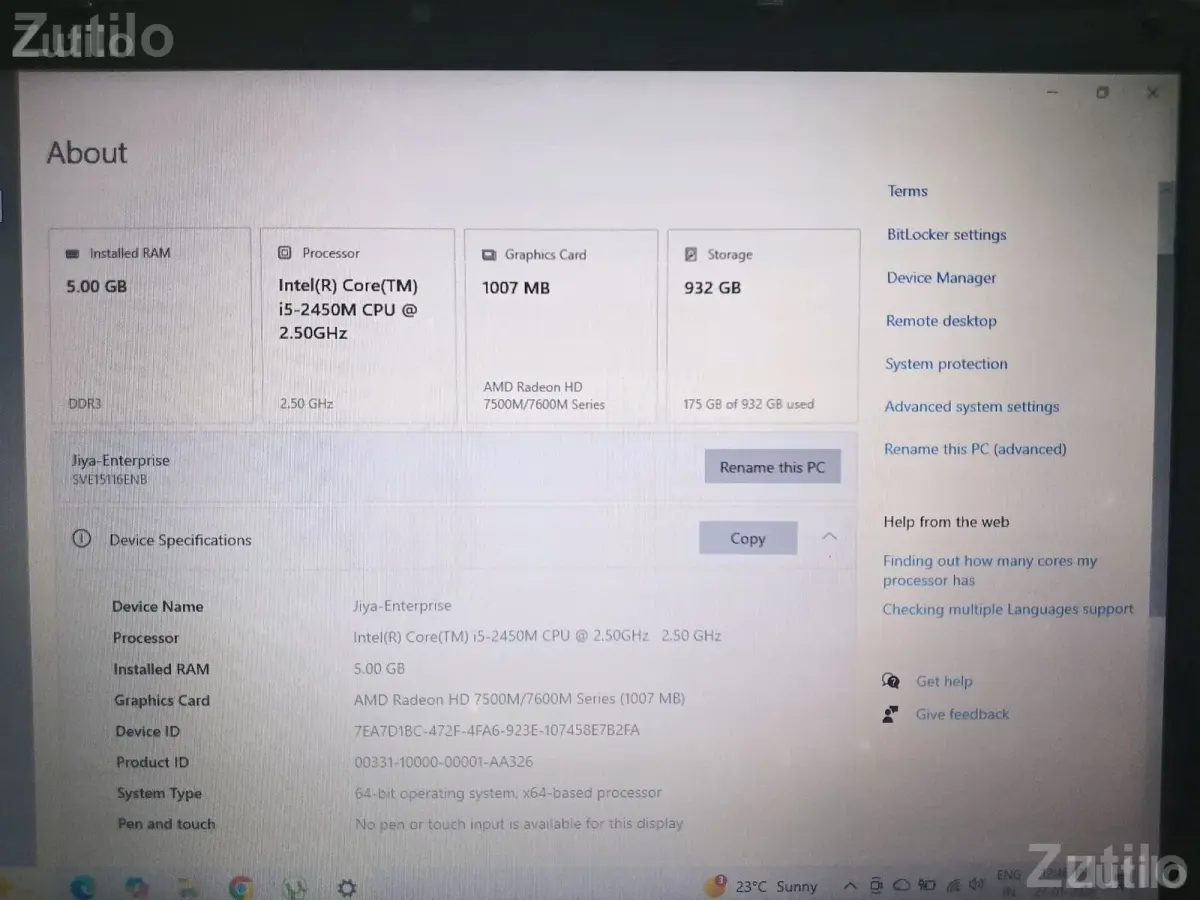 Sony Vaio i5 Laptop 5GB RAM 1TB HDD - લેપટોપ અને કમ્પ્યુટર - અમદાવાદ શહેર - Image 5