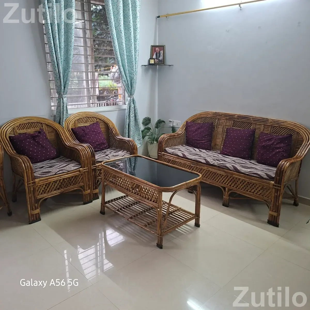 Cane Sofa Set with center table - સોફા સેટ અને કાઉચ - રાજકોટ શહેર - Image 1