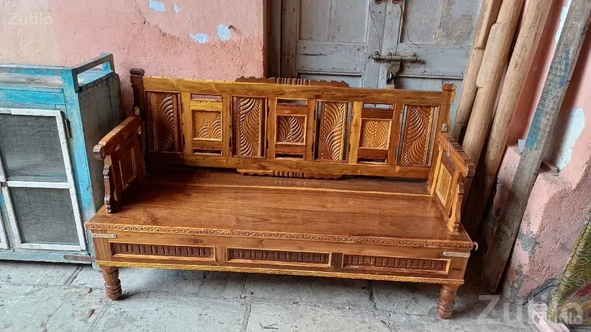 Pure Sagwan Wooden Hindolo Swing Sofa - Sofa Sets - Gondal - Image 2
