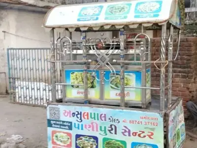 Pani Puri Vending Cart with Steel Accessories