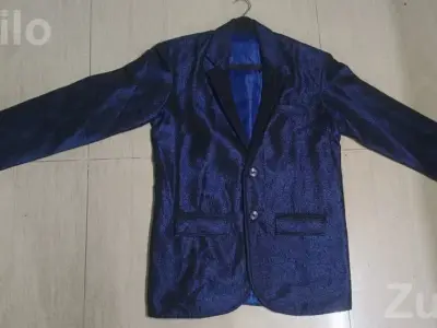 Men's Blue Shiny Blazer Jacket Men's Blue Shiny Blazer Jacket