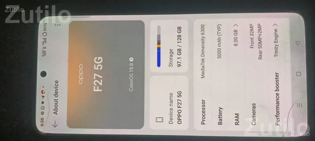 Oppo F27 5G Smartphone Used 11 Months - મોબાઇલ ફોન - બાયડ - Image 2