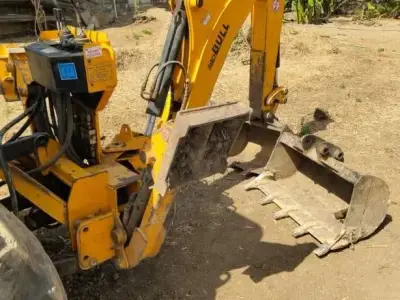 Bull Backhoe Boom Attachment with 2 Buckets Bull Backhoe Boom Attachment with 2 Buckets