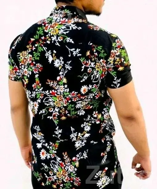 Men's Rayon Floral Short Sleeve Shirt - પુરુષોના કપડા - મુન્દ્રા - Image 3