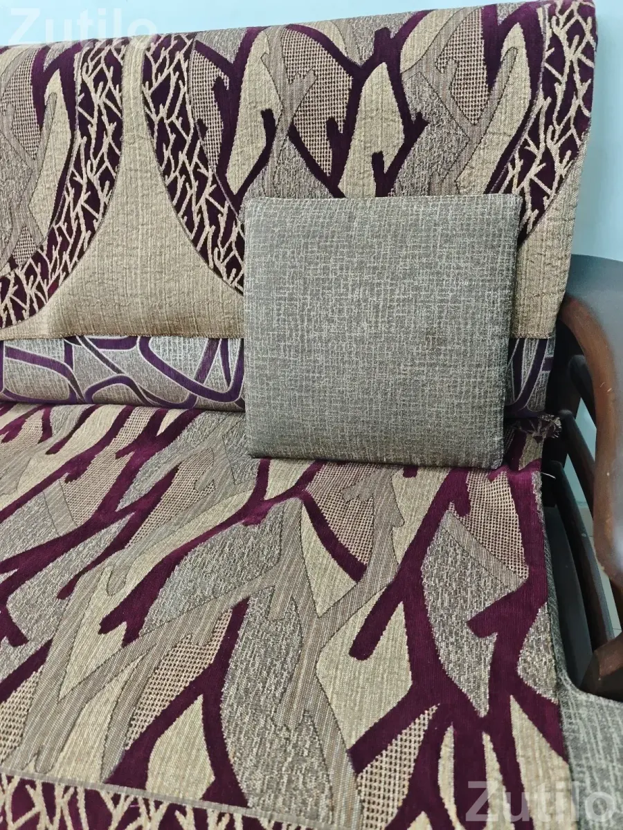Teak wood Sofa Set 4 + 3 (=7) Seater, with Seat & Back covers - સોફા સેટ અને કાઉચ - અમદાવાદ શહેર - Image 4