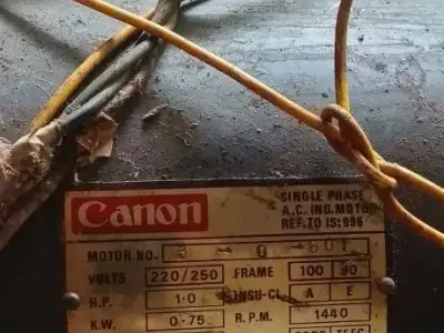 Canon 1 HP Single Phase Flour Mill Motor