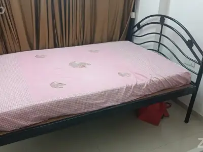 Elegant metal bed with mattress Elegant metal bed with mattress
