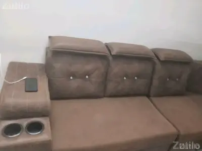 Brown Sofa Set with Cup Holder Brown Sofa Set with Cup Holder