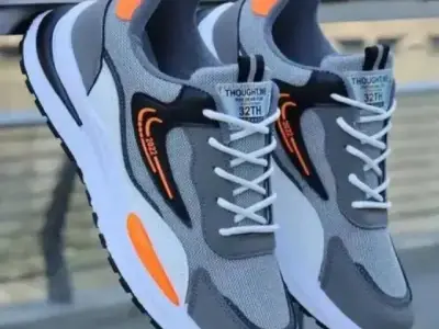 Stylish Grey Orange Sneakers for Men Stylish Grey Orange Sneakers for Men