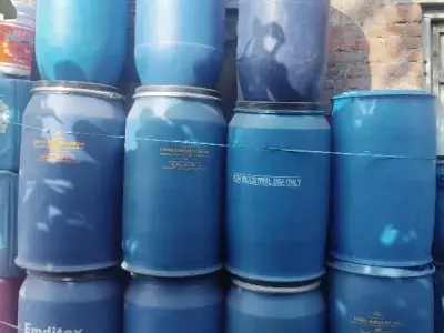 Used Plastic Blue Barrels for Storage Used Plastic Blue Barrels for Storage