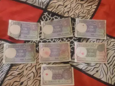 Old Indian One Rupee Note Collection