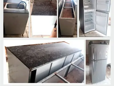 Commercial Fridge with Granite Top Tables Commercial Fridge with Granite Top Tables