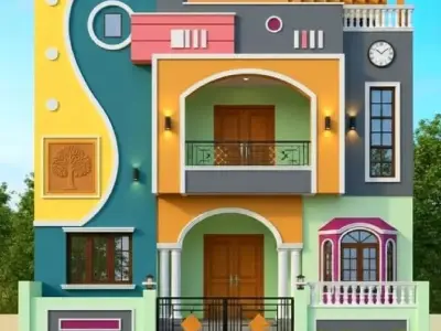 Colorful Modern Double Floor House Design Colorful Modern Double Floor House Design