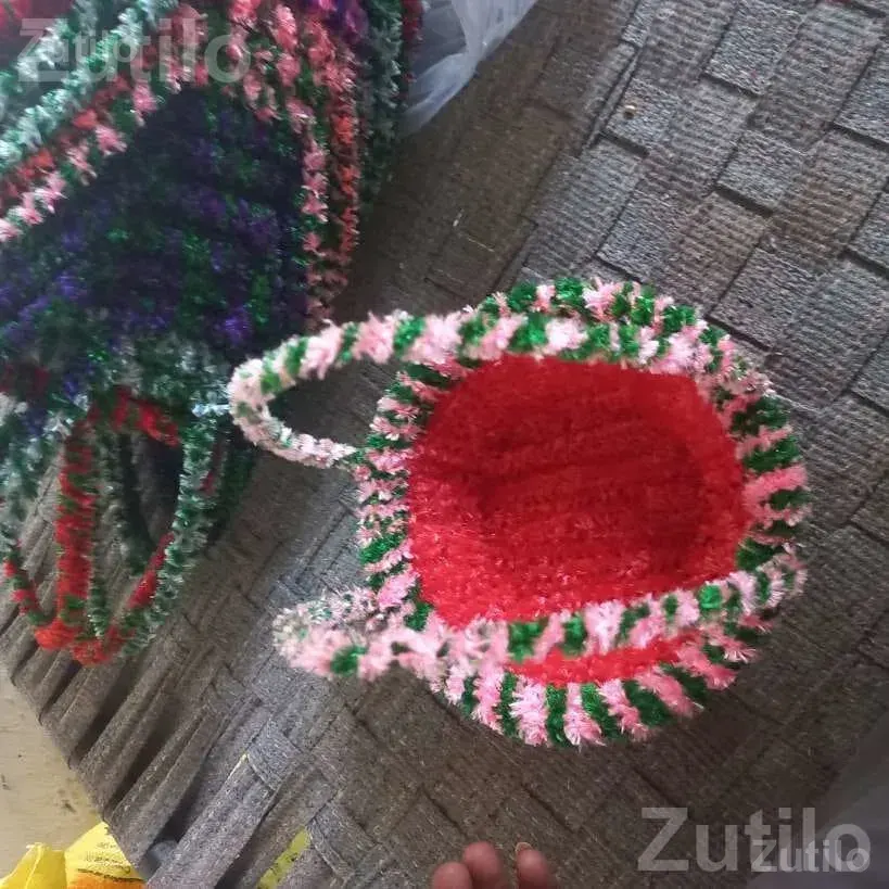 Handmade Wool Covered Baskets in Multiple Colors - Art & Craft Supplies - Botad - Image 3