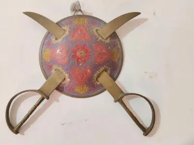 Antique Copper Wall Decor with Sword Design Antique Copper Wall Decor with Sword Design