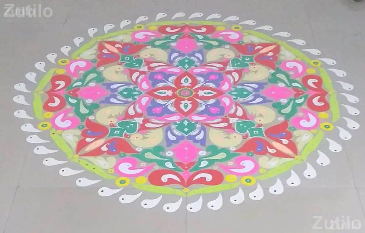 Handmade Paper Rangoli Design Decoration - Art & Craft Supplies - Kodinar - Image 2