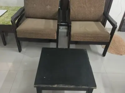Wooden chairs, center table n couch/ banch/little bed Wooden chairs, center table n couch/ banch/little bed
