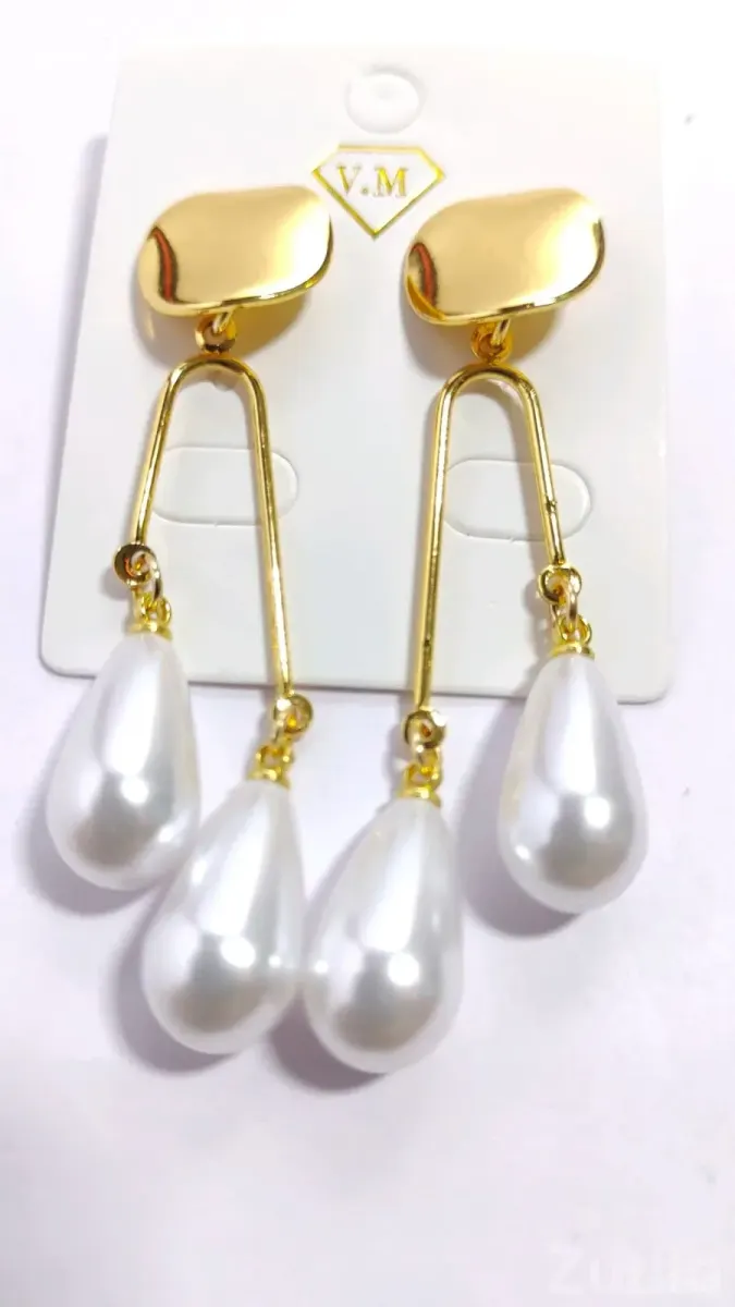 Women's Heart Pearl Drop Earrings - ફેશન ઍક્સેસરીઝ - વડોદરા શહેર - Image 2